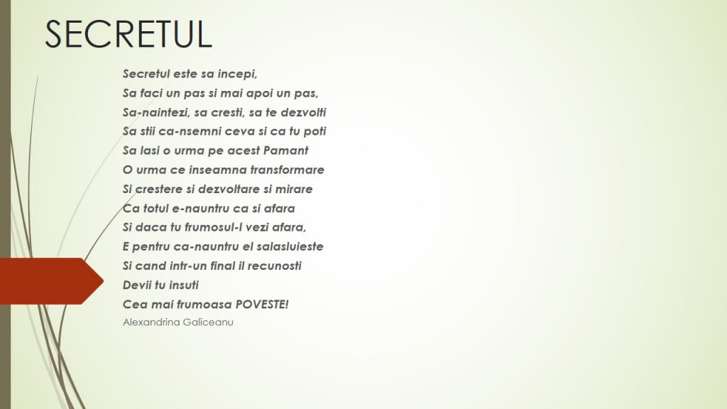 Secretul-titlu poezie de Alexandrina Galiceanu